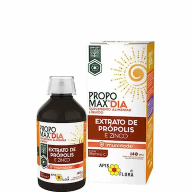 APIS FLORA SUPLEMENTO ALIMENTAR PROPOMAX DIA PRóPOLIS E ZINCO 140ML