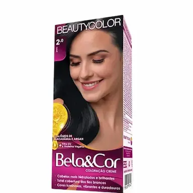 TINTA BEAUTY COLOR KIT BELA&amp;amp;AMP;COR COLORAçãO CREME 2.0 PRETO