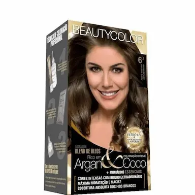 BEAUTYCOLOR COLORAçãO PERMANENTE KIT TINTA 6.1 LOURO ESCURO ACINZENTADO
