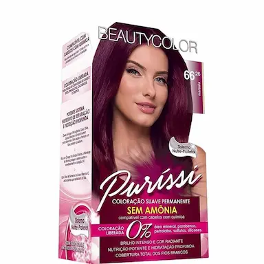 TINTA BEAUTYCOLOR COLORAçãO KIT PURíSSI 66.26 MARSALA SEM AMôNIA