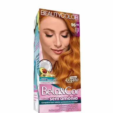 BELA&amp;amp;AMP;COR BEAUTY COLOR TINTA SEM AMôNIA RUIVO NATURAL CLARO 96.44