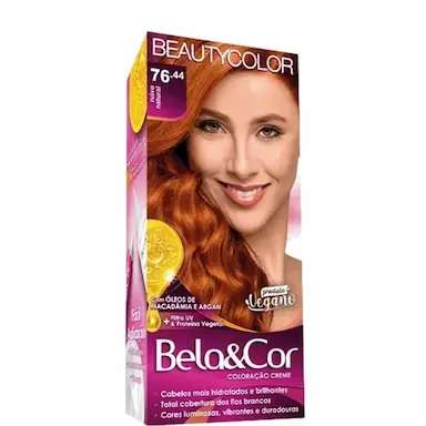 TINTA BEAUTY COLOR KIT BELA&amp;amp;AMP;COR COLORAçãO 76.44 RUIVO NATURAL