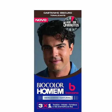 BOZZANO BIOCOLOR TONALIZANTE HOMEM CASTANHO ESCURO 3X1