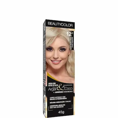 TINTA BEAUTYCOLOR COLORAçãO CREME 12.1 LOURO MUITO CLARO CINZA ESPECIAL 45G