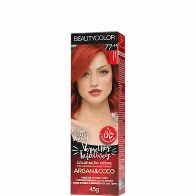 TINTA BEAUTY COLOR COLORAçãO 77.44 PAIXãO EM CARMIM 45G VERMELHO