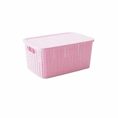 CAIXA TRAMA COM TAMPA 4,7L BABY Rosa