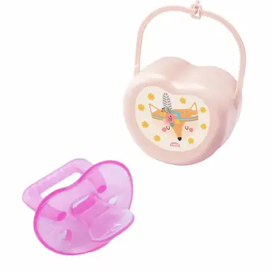 KIT CHUPETA SILICONE SOFT + PORTA CHUPETA DECORADO Rapozinha Petit