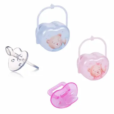 KIT CHUPETA SILICONE SOFT + PORTA CHUPETA DECORADO Princesa