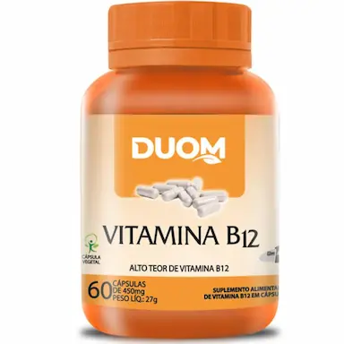 VITAMINA B12 COBALAMINA 1 CÁPSULA AO DIA 60 CÁPSULAS - DUOM