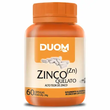 ZINCO QUELATO PURO ALTO TEOR DE ZINCO ZN 60 CÁPSULAS - DUOM
