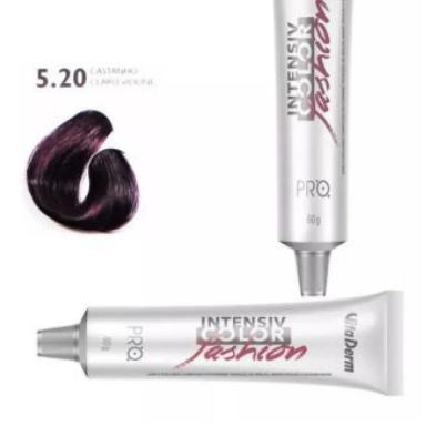 COLORAçãO CREME INTENSIV COLOR PRO 5.20 CASTANHO CLARO VIOLINE (BERINJELA) 60G VITA DERM