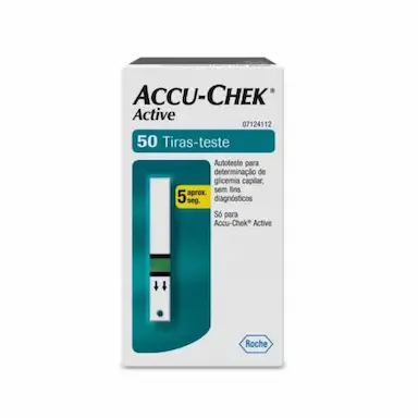 TIRAS PARA CONTROLE DE GLICEMIA ACCU-CHEK ACTIVE COM 50 UNIDADES