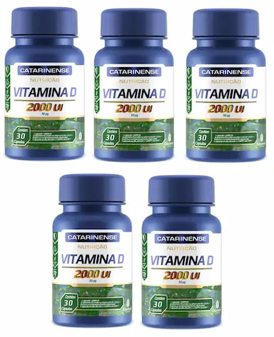 KIT 5UNI VITAMINA D 2000 UI 30 CPS  - CATARINENSE