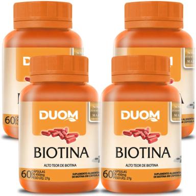 COMBO 4 BIOTINA CABELO, PELE E UNHAS 60 CAPS CADA 240 TOTAL