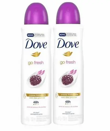 KIT COM 2 DESODORANTES DOVE GO FRESH 48H 150ML CADA