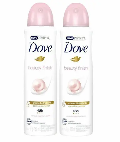 KIT COM 2 DESODORANTES DOVE BEAUTY FINISH 48H 150ML CADA