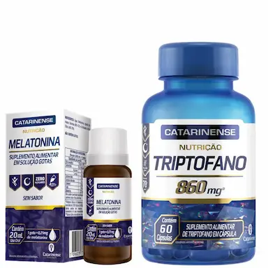 KIT 1 MELATONINA SEM SABOR 20 ML  + 1 TRIPTOFANO 60 CáPS - CATARINENSE
