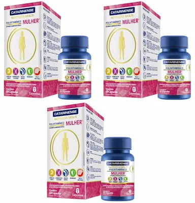 KIT 3UNI POLIVITAMíNICO CABELOS E UNHAS 60 CPS - CATARINENSE