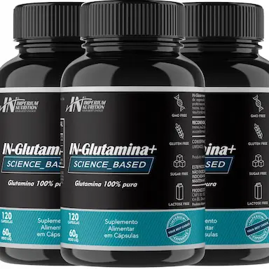 3X GLUTAMINA (360 CáPSULAS) IN-GLUTAMINA+ IMPERIUM NUTRITION