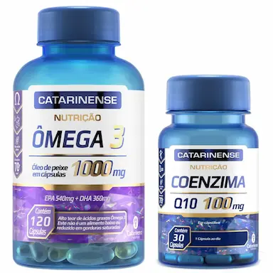 KIT 1 COENZIMA Q10 100MG 30 CáPS + 1 ÔMEGA 3 1000MG 120 CáPS - CATARINENSE
