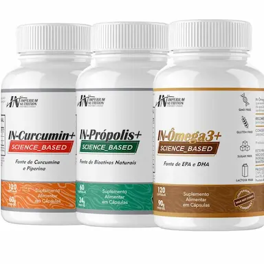 CúRCUMA + PRóPOLIS + ÔMEGA3 (300 CáPSULAS) COMBO PROTECTION IMPERIUM NUTRITION