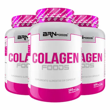 KIT 3X COLáGENO HIDROLISADO - 100 CAPSULAS - BRN FOODS