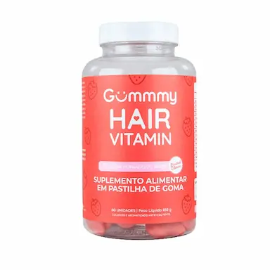 Gummmy Hair Morango Do Amor - Pastilha de Goma 60 Unidades