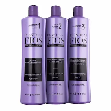 KIT CADIVEU PROFISSIONAL PLáSTICAS DOS FIOS - SHAMPOO 1LT + ANTIFRIZZ 1LT + MáSCARA 1LT Nulo
