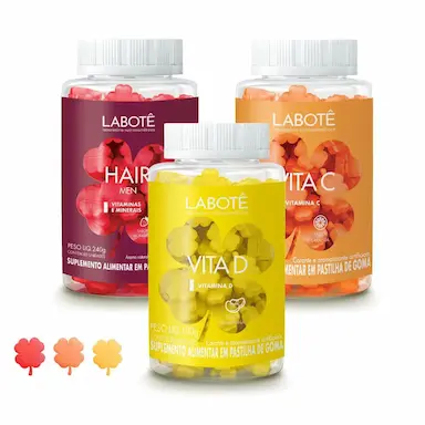 COMBO PARA OS HOMENS: HAIR MEN, VITA C E VITA D