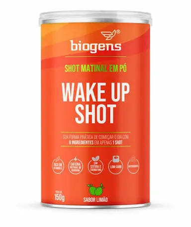 WAKE UP SHOT MATINAL - IMUNIDADE,  150G / 30 DOSES, SABOR LIMãO, BIOGENS