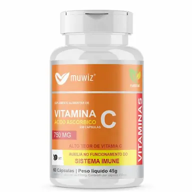 VITAMINA C (ÁCIDO ASCóRBICO) 60 CáPSULAS 750MG MUWIZ