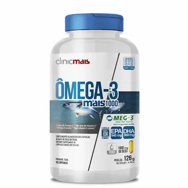 ÔMEGA 3 COM VITAMINA E 90 CáPSULAS 1000MG CLINICMAIS