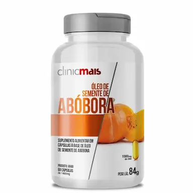 ÓLEO DE SEMENTE DE ABóBORA 60 CáPSULAS 1000MG CLINICMAIS