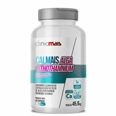 CáLCIO, MAGNéSIO, VITAMINA D3 -  CALMAIS ALGA LITHOTHAMNIUM 60 CáPSULAS 760MG CLINICMAIS