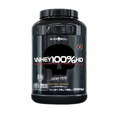 WHEY 100% HD 900G WPC + ISOLADO + HIDROLISADO - BLACK SKULL Baunilha