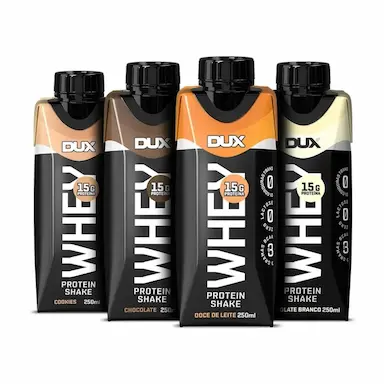 8X WHEY PROTEIN SHAKE DUX COOKIES,CHOCOLATE,CHOCOLATE BRANCO E DOCE DE LEITE