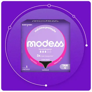 CALCINHA ABSORVENTE MODESS TAM G