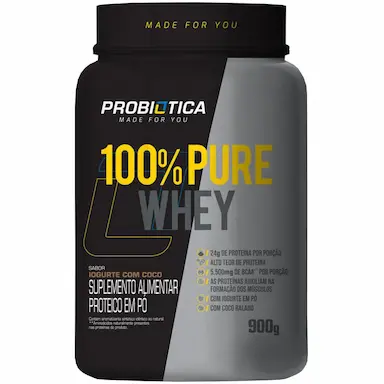 WHEY 100% PURE IOGURTE COM COCO 900G - PROBIOTICA