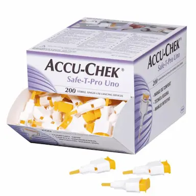 LANCETAS ACCU-CHEK SAFE T PRO UNO COM 200 UNIDADES