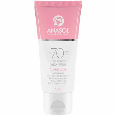 PROTETOR SOLAR FACIAL ANASOL CLAREADOR FPS 70 60G