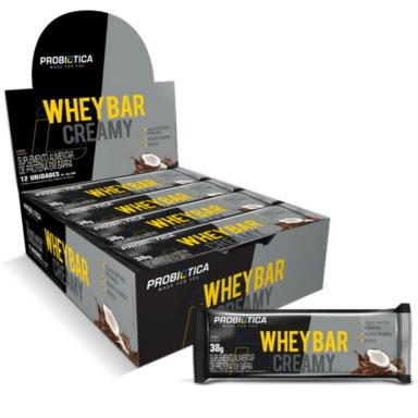 WHEY BAR CREAMY 12 UNIDADES 456G SABOR COCO PROBIOTICA