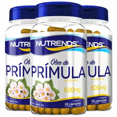 KIT 3X ÓLEO DE PRíMULA 500MG 60 CáPSULAS - NUTRENDS