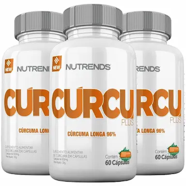 KIT 3X CURCU PLUS ( CúRCUMA 95% ) 60 CáPSULAS - NUTRENDS