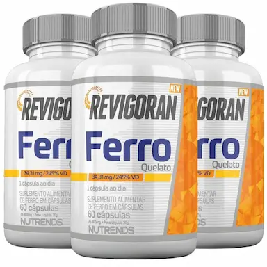 KIT 3X REVIGORAN FERRO QUELATO 60 CáPSULAS - NUTRENDS