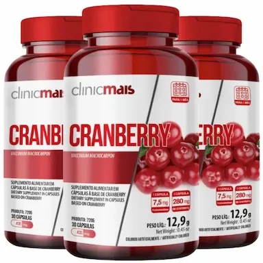 KIT 3X CRANBERRY 30 CáPSULAS - CLINICMAIS