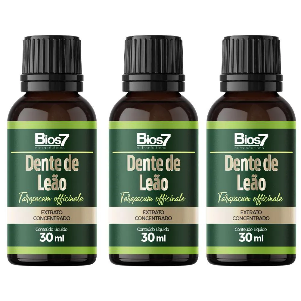 KIT 3X DENTE DE LEãO EM GOTAS EXTRATO CONCENTRADO 30ML - BIOS7