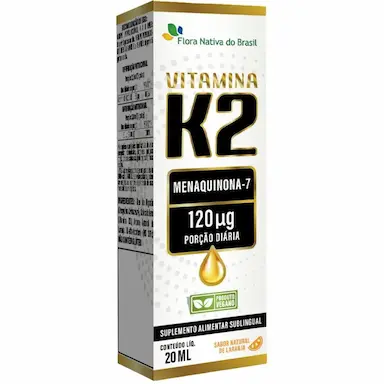 VITAMINA K2 EM GOTAS (MENAQUINONA-7) 120MCG 20ML - FLORA NATIVA Laranja