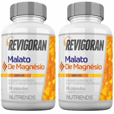 KIT 2X REVIGORAN MALATO DE MAGNéSIO (MAGNéSIO DIMALATO) 60 CáPSULAS - NUTRENDS