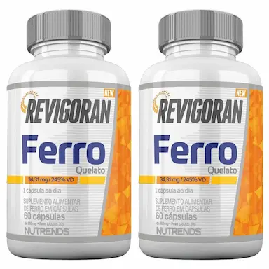 KIT 2X REVIGORAN FERRO QUELATO 60 CáPSULAS - NUTRENDS