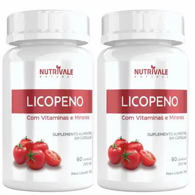 KIT 2X LICOPENO COM VITAMINAS E MINERAIS 60 CáPSULAS - NUTRIVALE